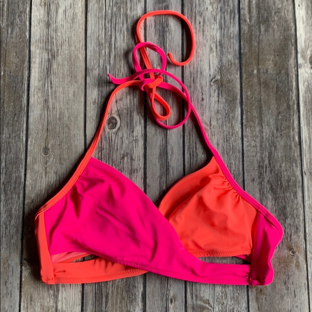 NWOTVS Two-Toned Pink and Orange Bikini Top size S